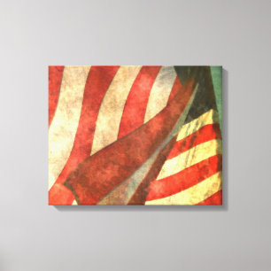 American Flag (4 panels) Wrapped Canvas