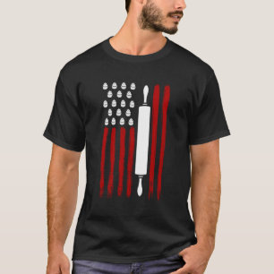 American Flag 4Th July Cupcake Baking Love Bakers T-Shirt