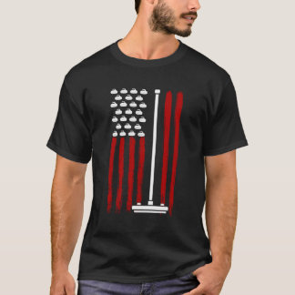 American Flag 4Th July Curling Player Winter Sport T-Shirt