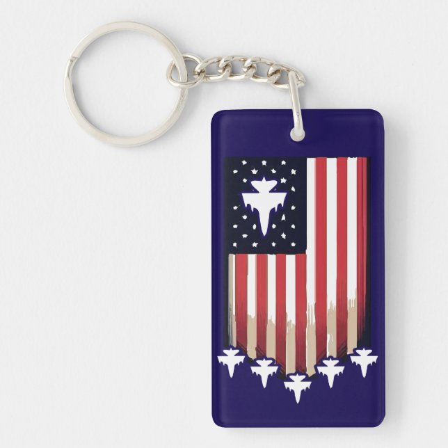 American Flag 4th of July-65079 Key Ring (Front)