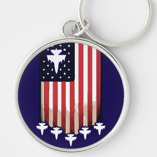 American Flag 4th of July-65079 Key Ring (Front)