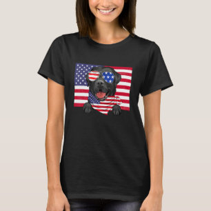 American Flag 4th Of July Black Labrador Dad Mum D T-Shirt