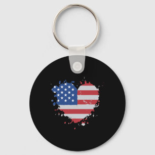 American Flag 4th Of July Captain For Boat Owners Key Ring
