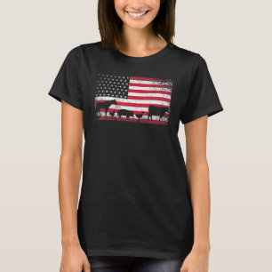 American Flag 4th Of July Chicken Horse Cow Pig T-Shirt