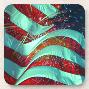 American Flag 4th of July Coaster