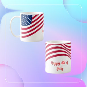 American Flag 4th of July Coffee Mug