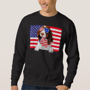 American Flag 4th Of July English Springer Spaniel Sweatshirt