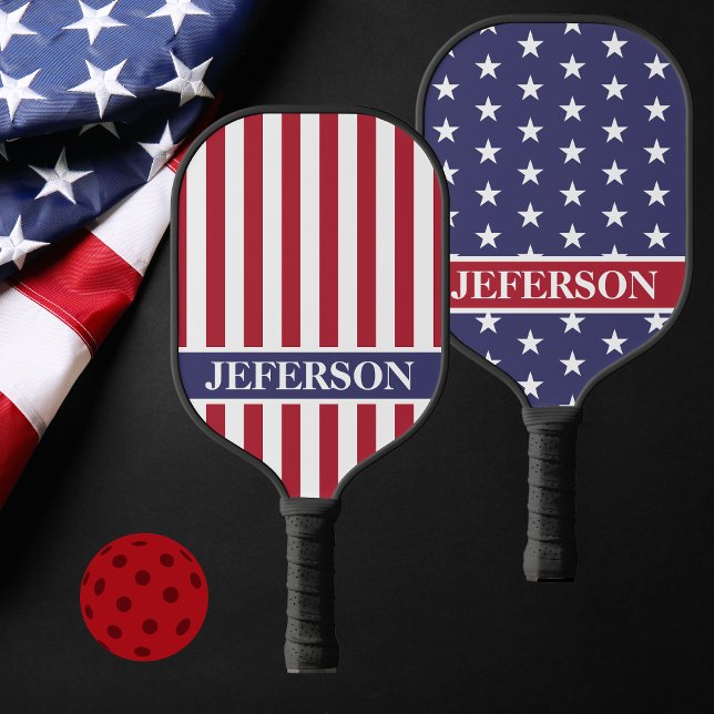 American Flag 4th of July Family Game BBQ Pickleball Paddle (Creator Uploaded)