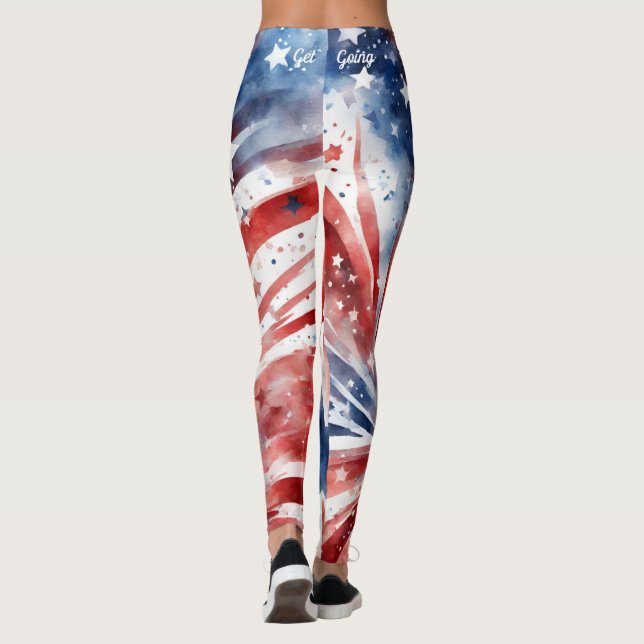 American Flag 4th of July Leggings (Back)