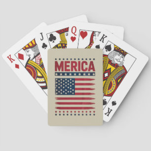 American Flag 4th of July Merica Playing Cards