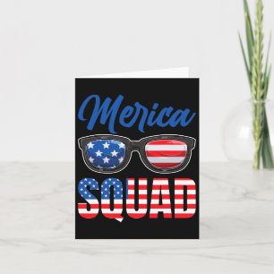 American Flag 4th Of July Merica Squad Card