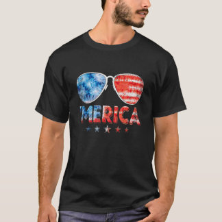 American Flag 4th Of July Merica Sunglasses Family T-Shirt