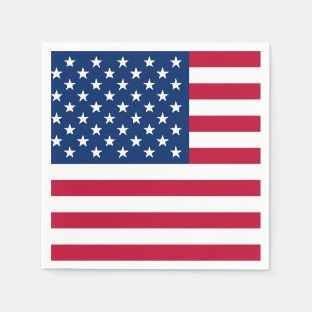 American Flag 4th of July Paper Napkin Set (Front)