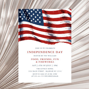 American Flag 4th of July Party Invitation