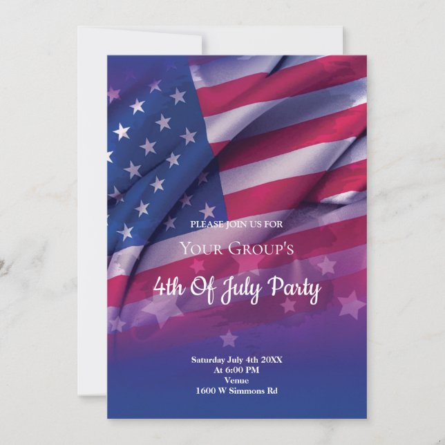 American Flag 4th Of July Party Invitation (Front)
