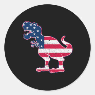 American Flag 4th Of July Patriotic Boys Gift Classic Round Sticker
