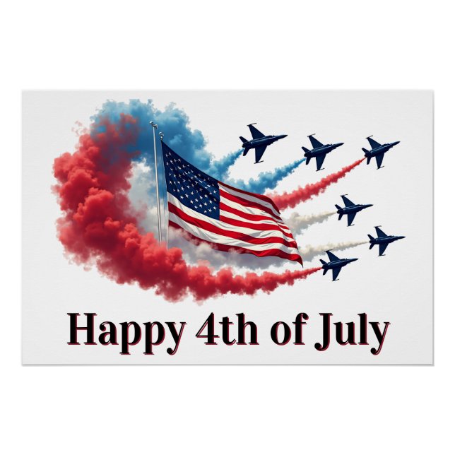 American Flag, 4th of July Poster (Front)