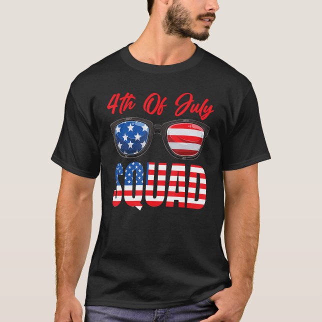 American Flag 4th Of July Squad 4th Of July T-Shirt (Front)