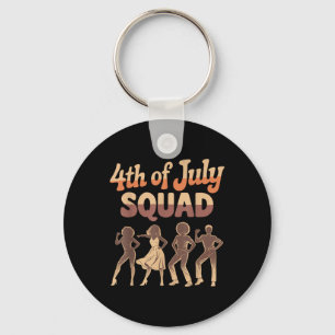 American Flag 4th Of July Squad Boys Girls Indepen Key Ring