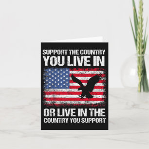 American Flag 4th Of July Support The Country You Card