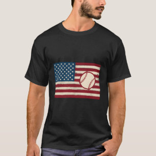 American Flag 4Th Of July Usa Patriotic Baseball T-Shirt