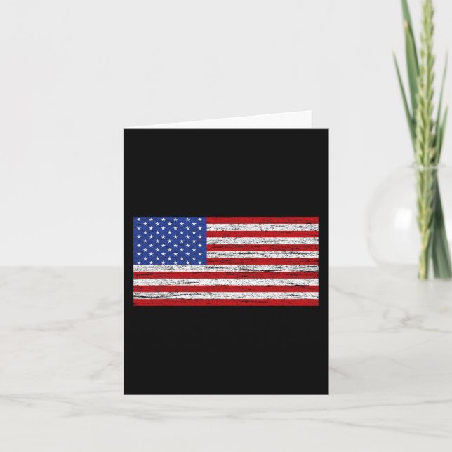 American Flag 4th Of July USA Patriotic  Card (Front)