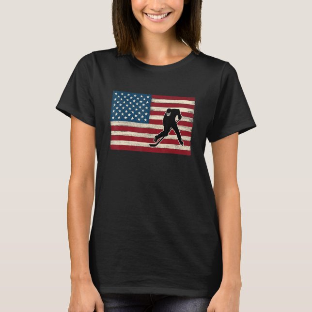 American flag 4th of July USA Patriotic Field Ice  T-Shirt (Front)