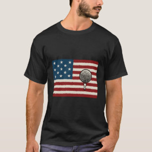 American Flag 4Th Of July Usa Patriotic Golf Golfi T-Shirt