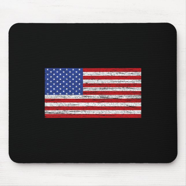 American Flag 4th Of July USA Patriotic  Mouse Pad (Front)