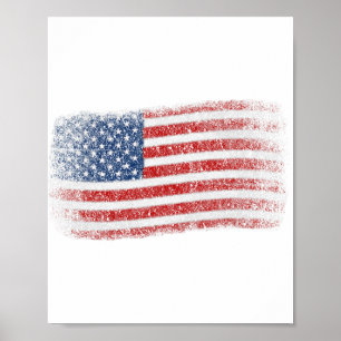 American Flag 4th Of July Vintage Usa Flag Patriot Poster