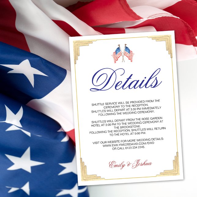 American Flag 4th of July Wedding Enclosure Card (Creator Uploaded)