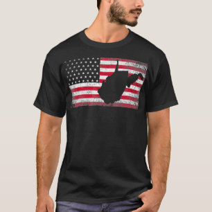 American Flag 4th of July West Virginia WV Men T-Shirt