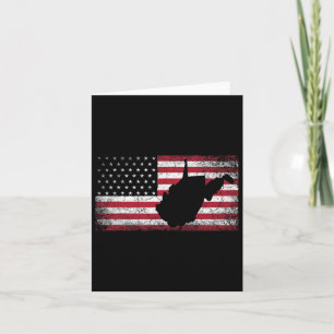 American Flag 4th Of July West Virginia Wv Vintage Card