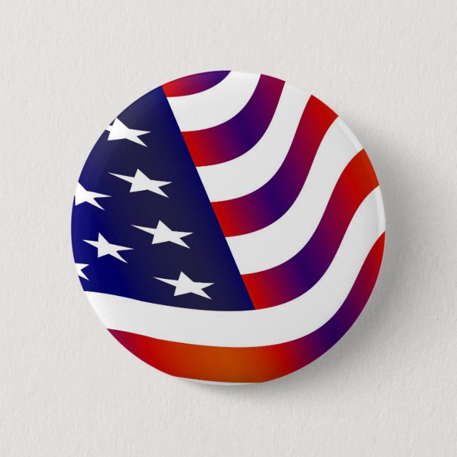 American Flag 6 Cm Round Badge (Front)