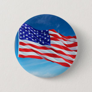 American Flag 6 Cm Round Badge