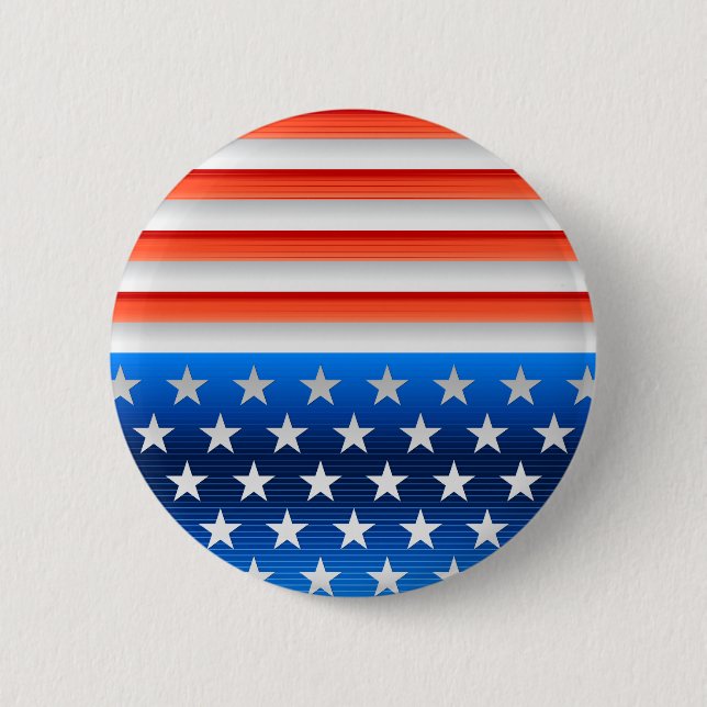 American Flag 6 Cm Round Badge (Front)