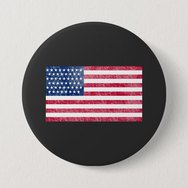 American flag 7.5 cm round badge (Front)