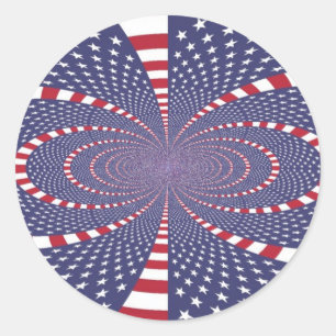 American Flag Abstract Classic Round Sticker