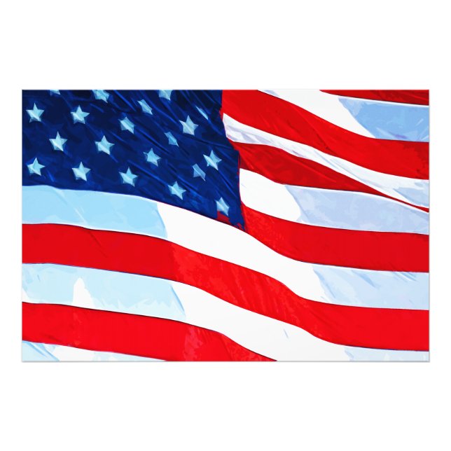 American Flag Abstract Impressionism Photo Print (Front)