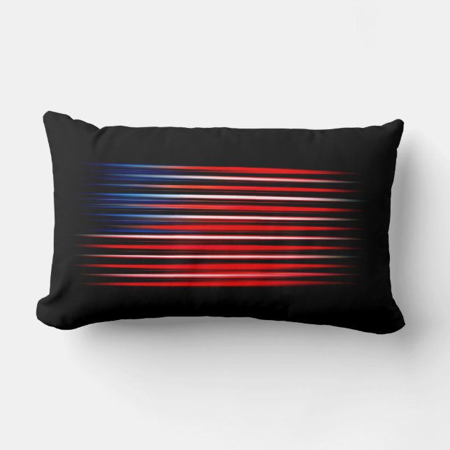 American Flag Abstract Striped Lumbar Cushion (Front)