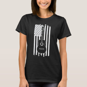 American Flag Acoustic Guitar Country Music Guitar T-Shirt