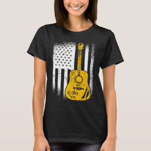 American Flag Acoustic Guitar T-Shirt