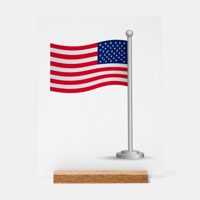 american flag acrylic sign (Front)