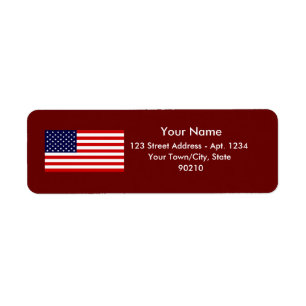 American Flag Address Labels