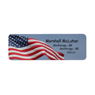 American Flag Address Labels