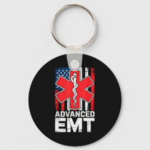 American Flag Advanced Emt Aemt Medical Technician Key Ring
