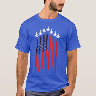 American Flag Aeroplane Jet Fighter 4th of July Pa T-Shirt