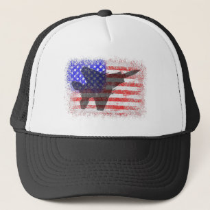American Flag Aeroplane  Patriotic Air Force War P Trucker Hat