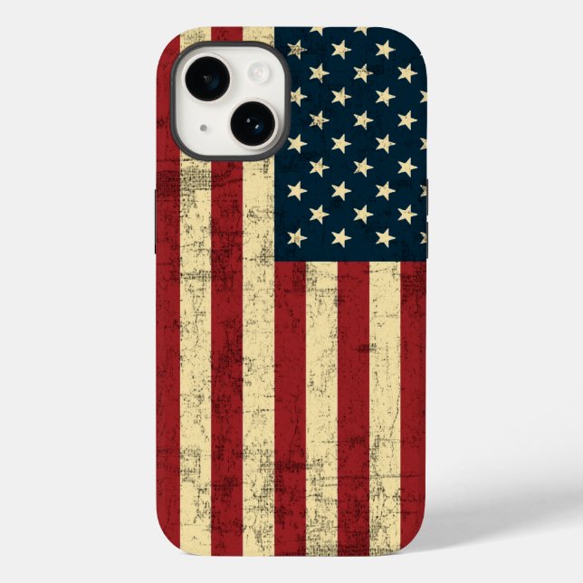 American Flag Aged Distressed Case-Mate iPhone Case (Back)