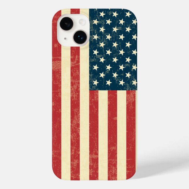 American Flag Aged Faded Case-Mate iPhone Case (Back)